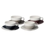 Kitchen Crafts Coffee Studio Cappucino Cup and Saucer, Set of 4