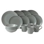 Kitchen Crafts Gordon Ramsay Maze Dark Grey Dinner set, 16 piece