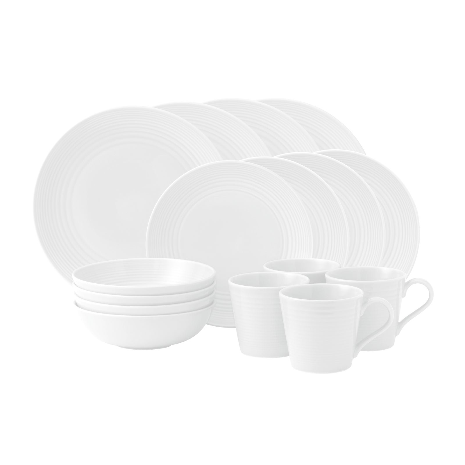 Resource_RoyalDoultonEMEA_1058898_aef1fc40-9690-4540-a7c9-1da4445eb429.jpg Kitchen Crafts Gordon Ramsay Maze White Dinner Set, 16 piece - Image 1