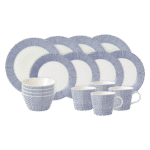 Kitchen Crafts Pacific Blue Dots Dinner Set, 16 piece