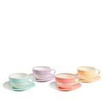 Kitchen Crafts 1815 Bright Cappuccino/Saucer Mixed, Set of 4