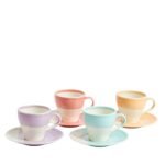 Kitchen Crafts 1815 Bright Espresso & Saucer Mixed, Set of 4