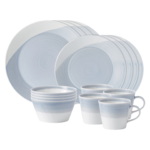 Kitchen Crafts 1815 Blue Dinner Set, 16 piece