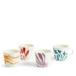 Kitchen Crafts 1815 Coral Mug Mixed Pattern, Set of 4