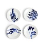Kitchen Crafts Pacific Coral Side Plates Mixed Patterns Blue, Set of 4