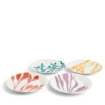 Kitchen Crafts 1815 Coral Mixed Pattern Plate, Set of 4