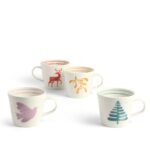 Kitchen Crafts 1815 Christmas Mug, Set of 4