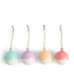 Kitchen Crafts 1815 Christmas Round Glaze Ornament, Set of 4