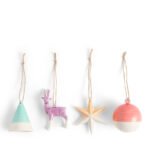 Kitchen Crafts 1815 Christmas Figure Glaze Ornament, Set of 4