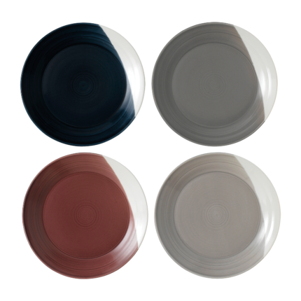 Kitchen Crafts Bowls of Plenty Dinner Plates, Set of 4